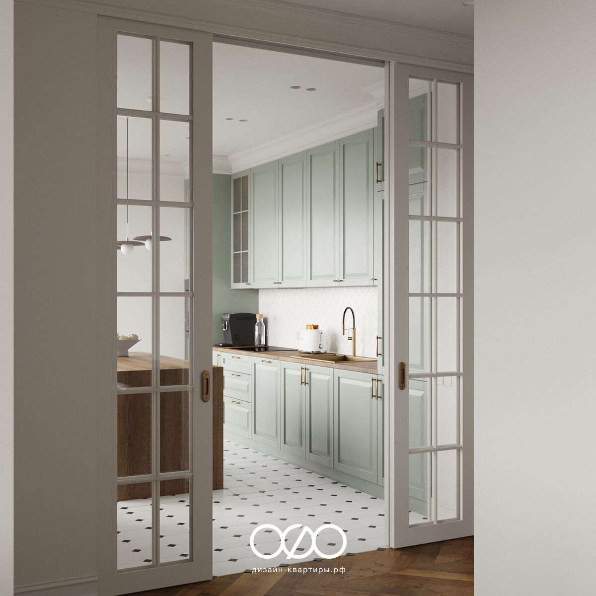 Дизайн 4-комнатной квартиры 151 м² в стиле эклектика, Москва, ЖК Кверкус