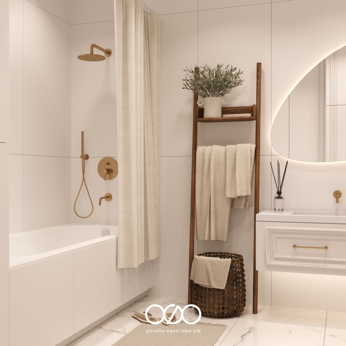 Дизайн 4-комнатной квартиры 151 м² в стиле эклектика, Москва, ЖК Кверкус