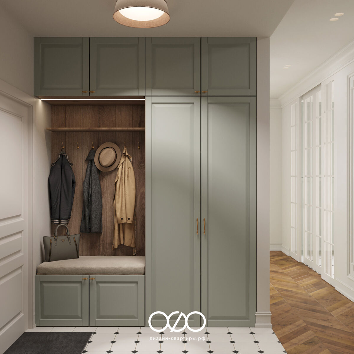 Дизайн 4-комнатной квартиры 151 м² в стиле эклектика, Москва, ЖК Кверкус