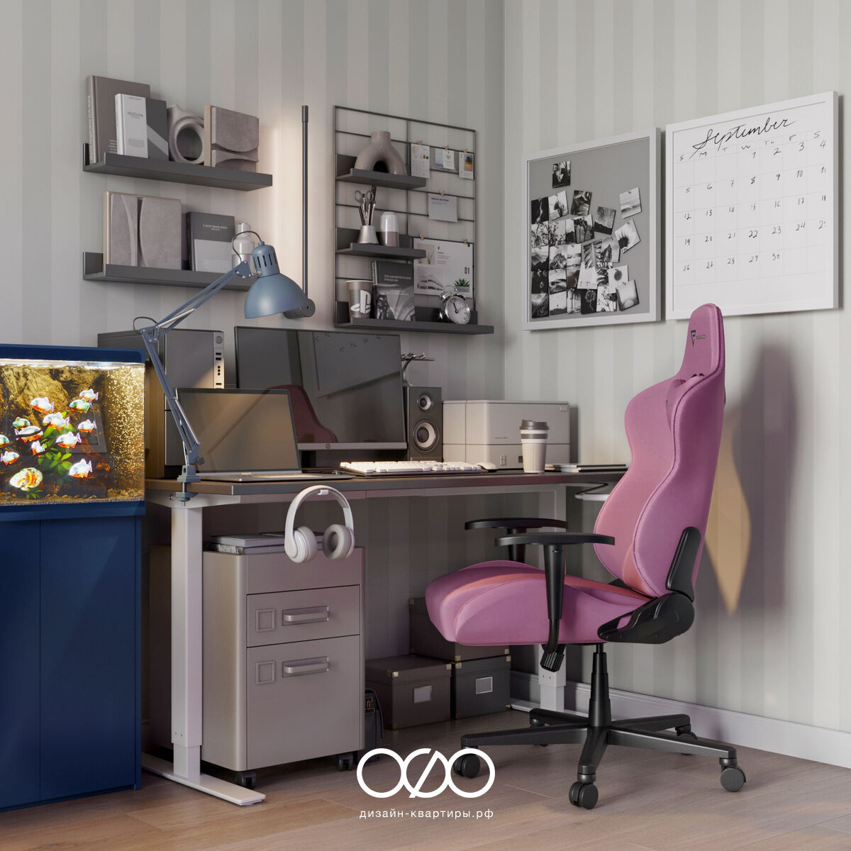 Дизайн 2-х комнатной квартиры 66 м² в современном стиле, Москва, ЖК 8 Клёнов