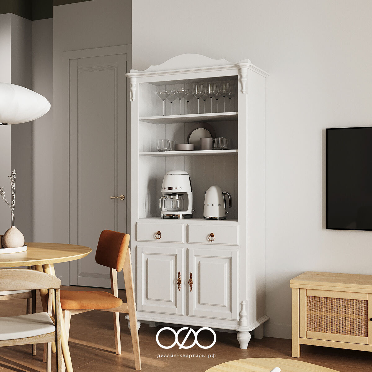 Дизайн 2-комнатной квартиры 76 м² в современном стиле, Москва, ЖК Green Park