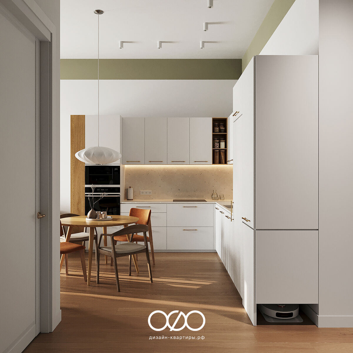 Дизайн 2-комнатной квартиры 76 м² в современном стиле, Москва, ЖК Green Park