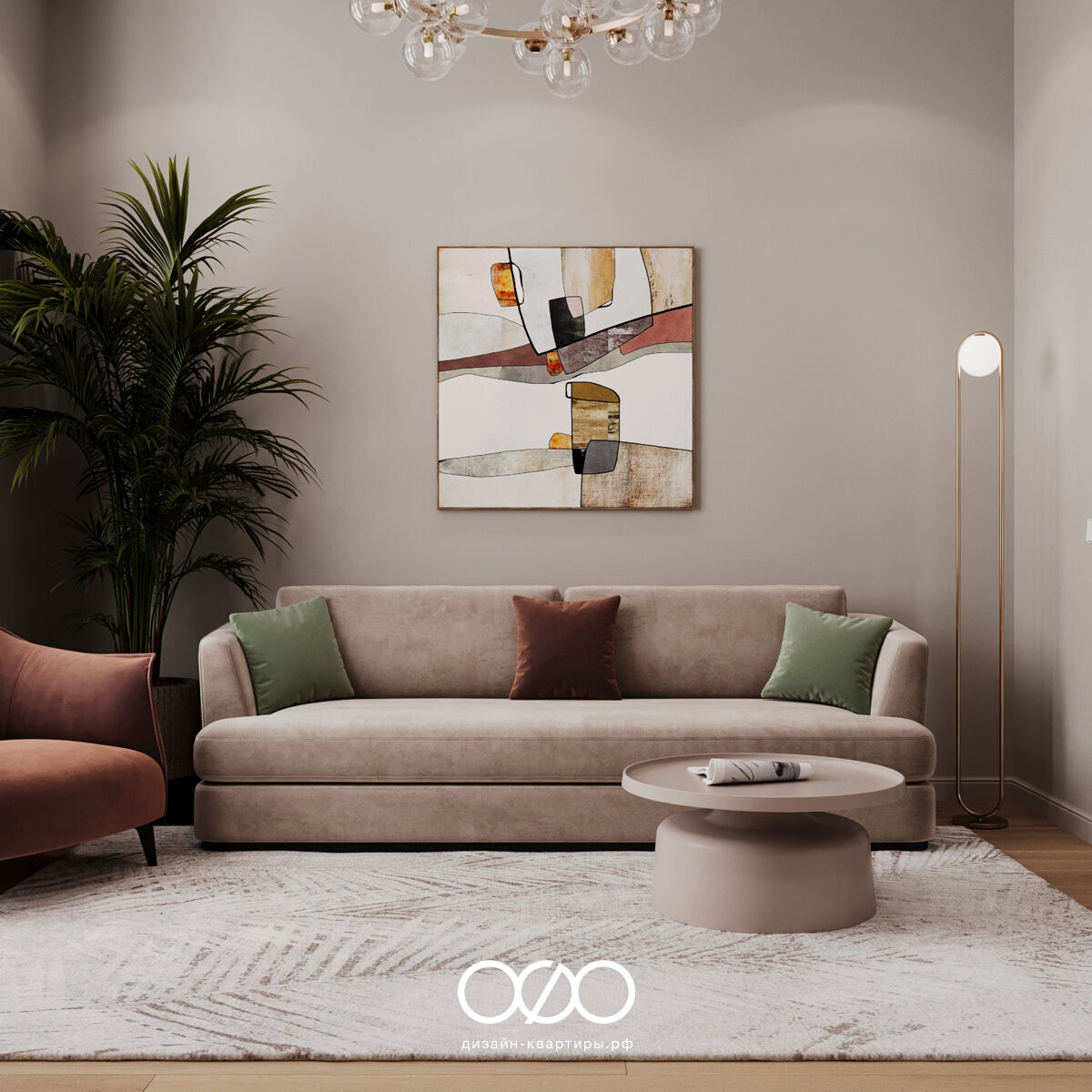 Дизайн 4-комнатной квартиры 105 м² в современном стиле, Москва, ЖК Театральный квартал