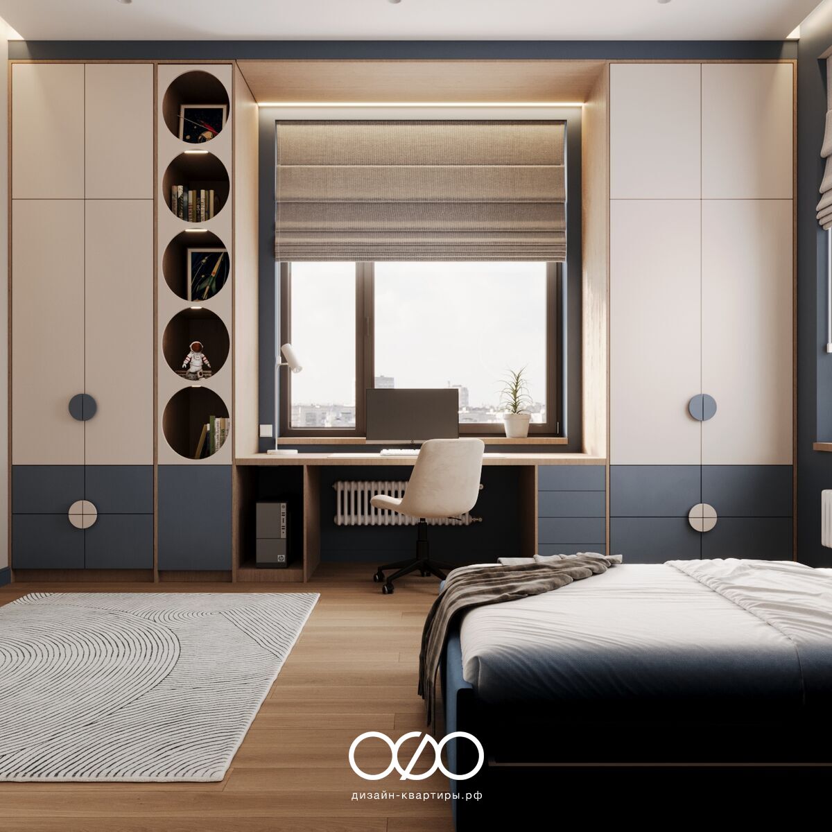 Дизайн 4-комнатной квартиры 105 м² в современном стиле, Москва, ЖК Театральный квартал