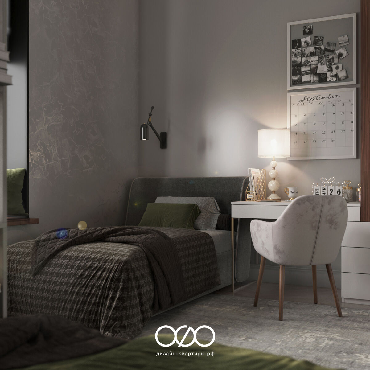 Дизайн 3-комнатной квартиры 90 м² в стиле классика, Москва, ЖК Остров
