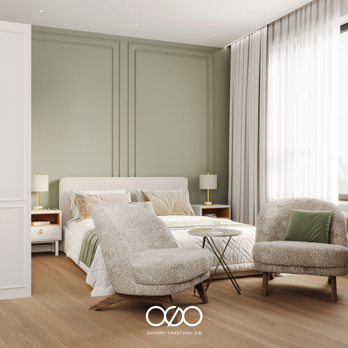 Дизайн 2-комнатной квартиры 75 м² в современном стиле, Москва, ЖК Foriver