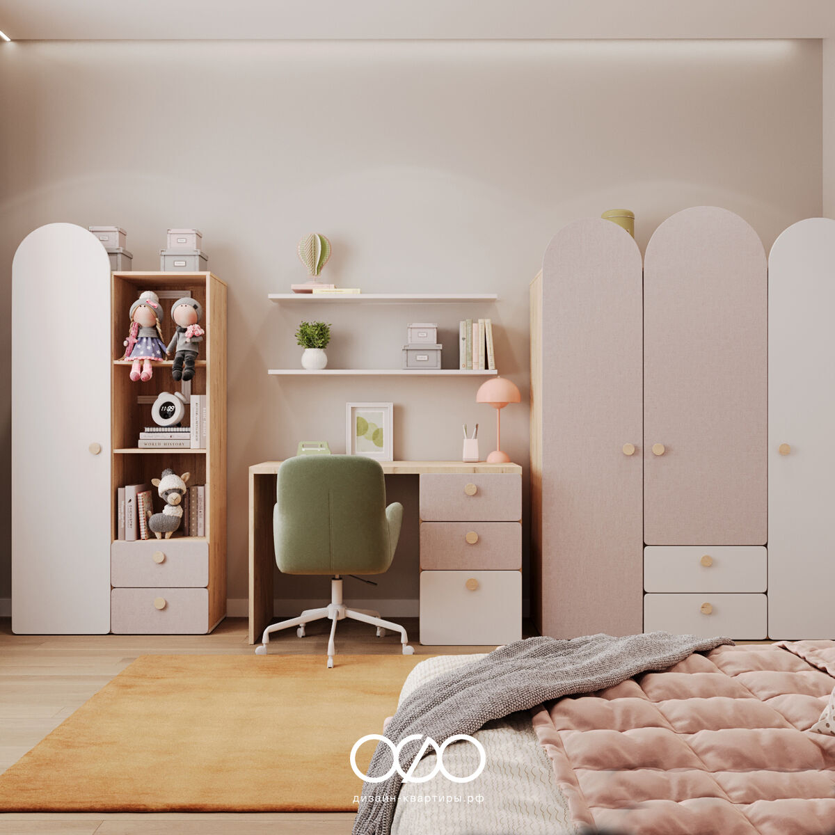 Дизайн 2-комнатной квартиры 75 м² в современном стиле, Москва, ЖК Foriver