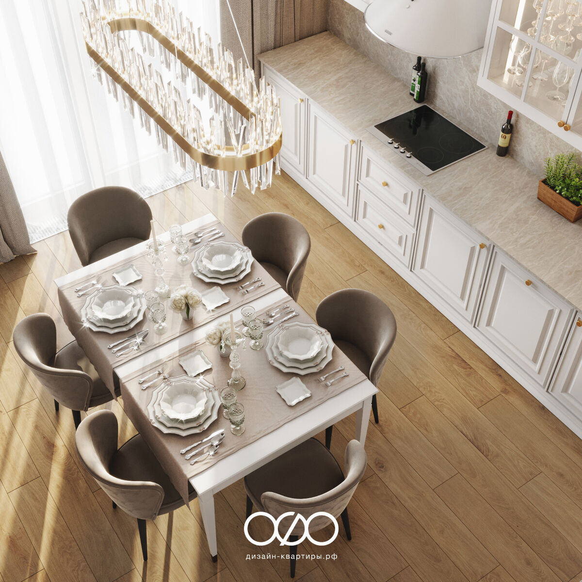 Дизайн прямой кухни