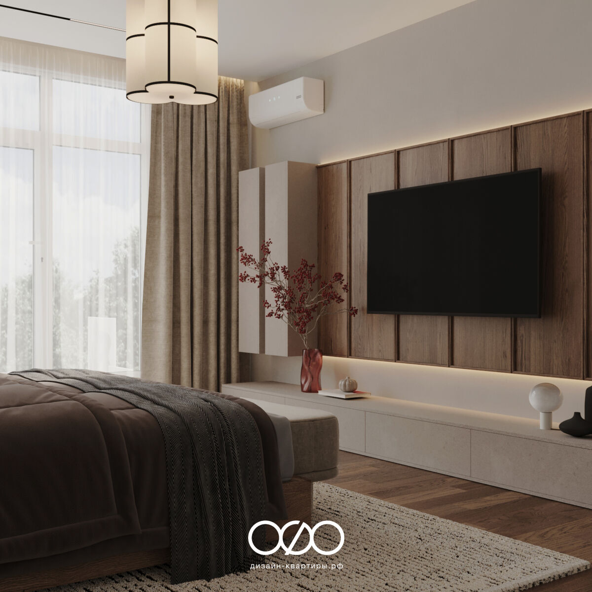 Современная спальня 12 кв м