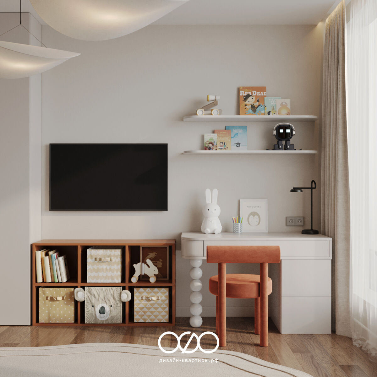 Интерьер 166 м² в светлой гамме: кухня-гостиная 79 м², спальня, детская, кабинет. Уютный дом для молодой семьи, где всё на своём месте.