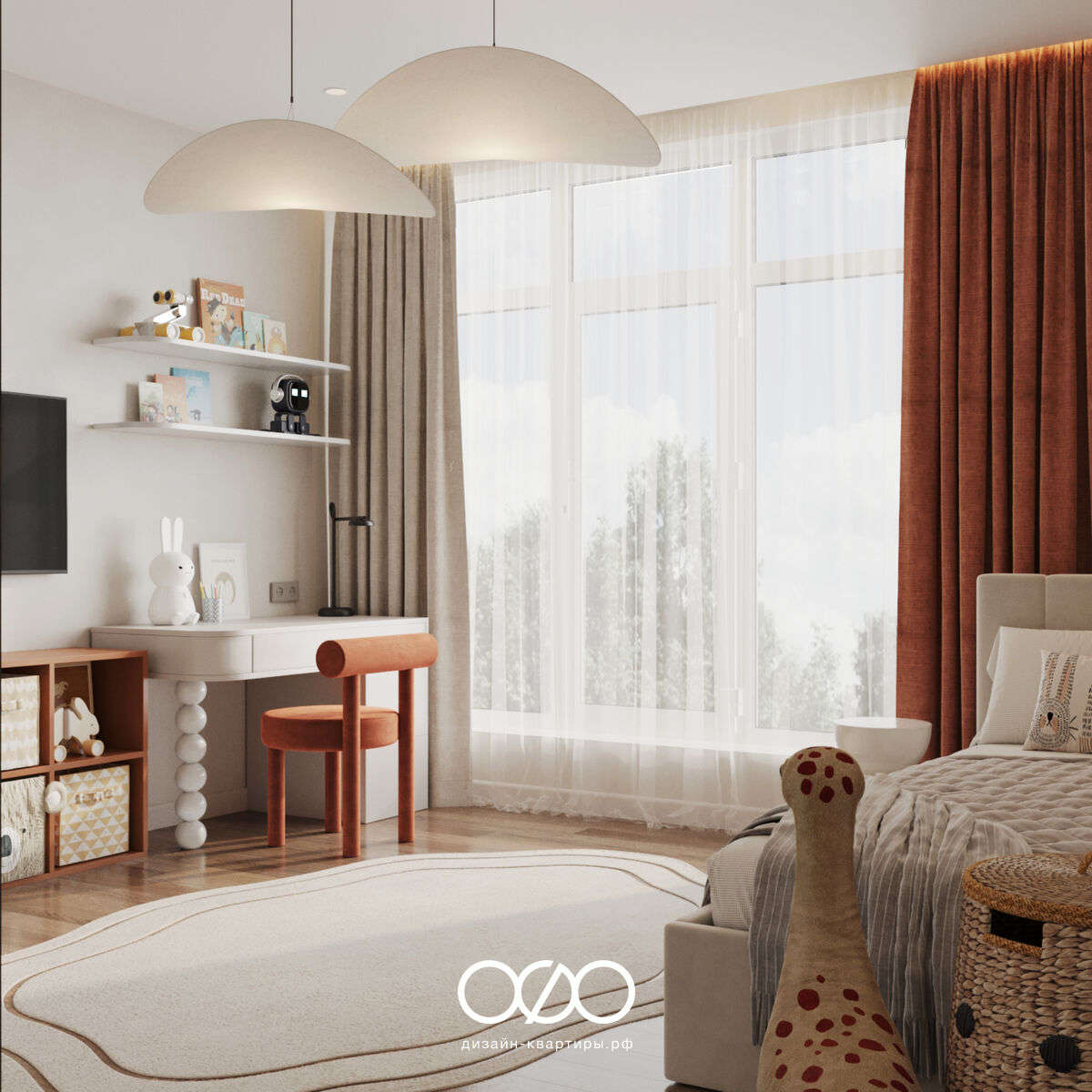 Интерьер 166 м² в светлой гамме: кухня-гостиная 79 м², спальня, детская, кабинет. Уютный дом для молодой семьи, где всё на своём месте.