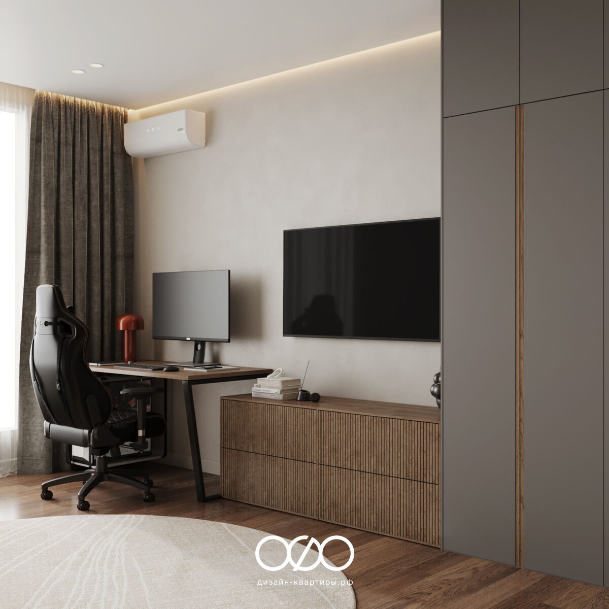 Серо-бежевый интерьер