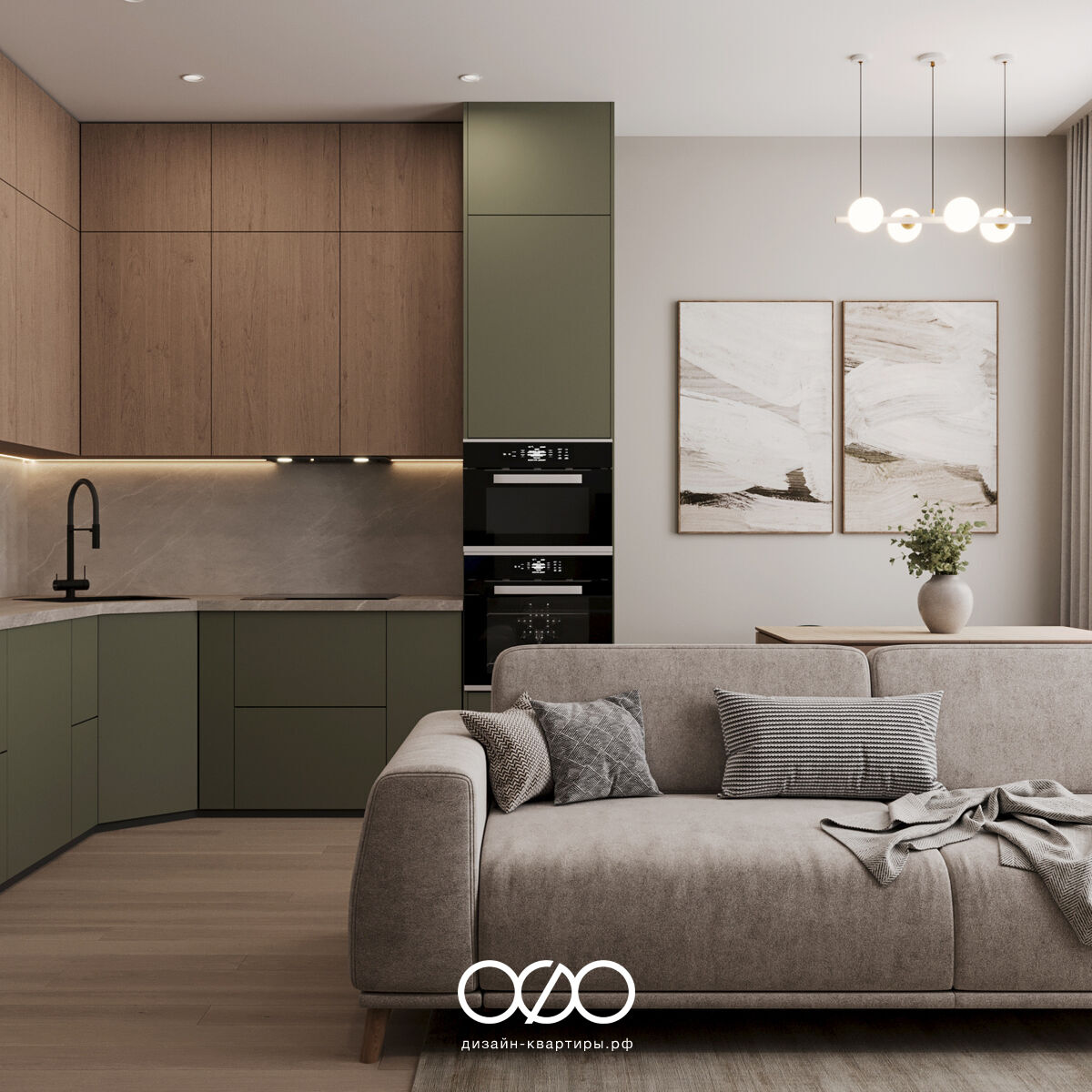 Дизайн двух&shy;комнатной квартиры 50 кв м