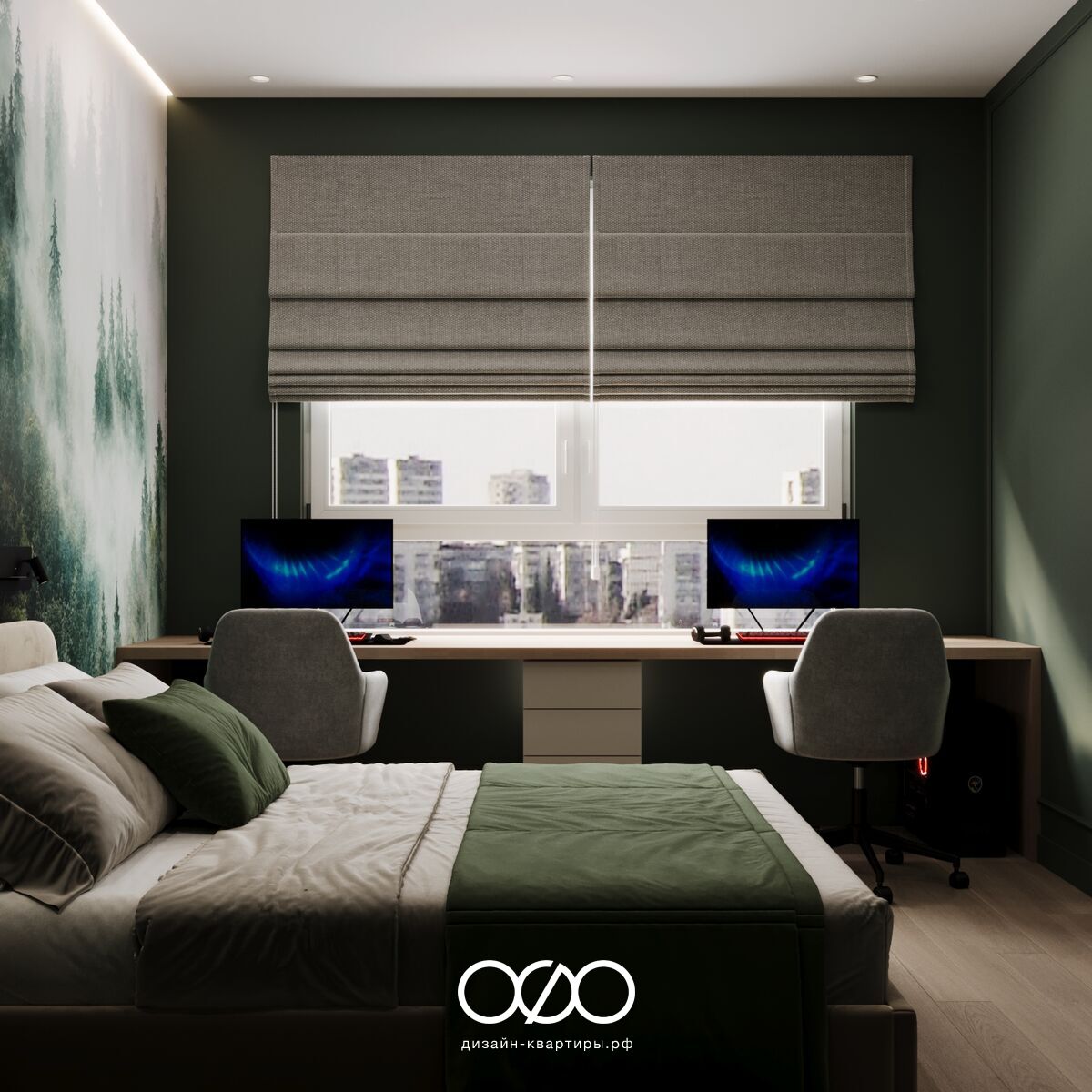 Современная спальня 12 кв м