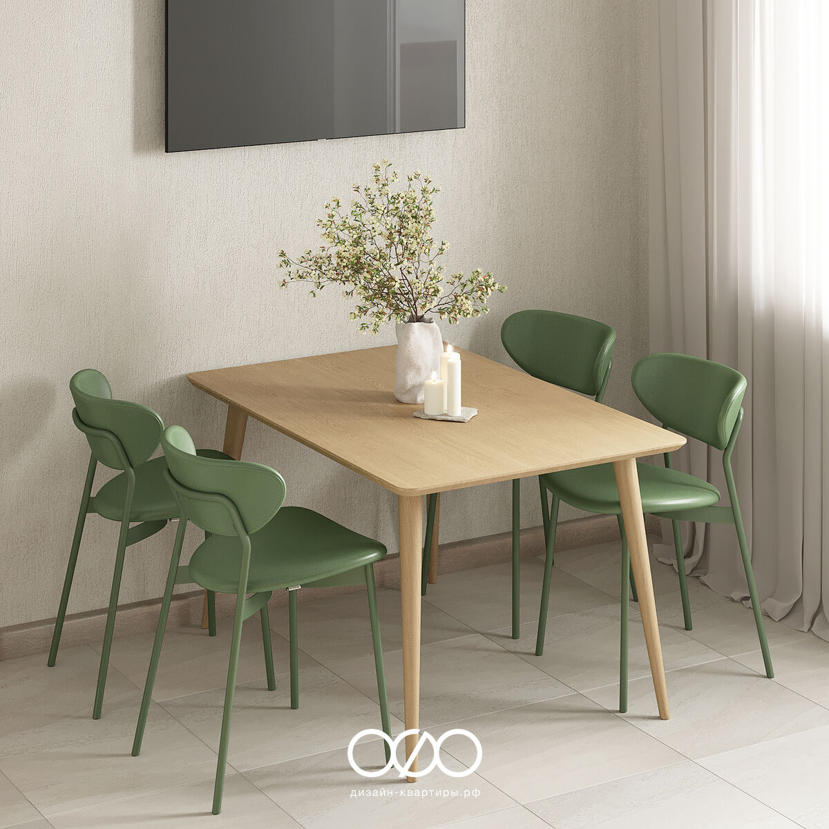 Дизайн современ&shy;ной кухни 9 кв м