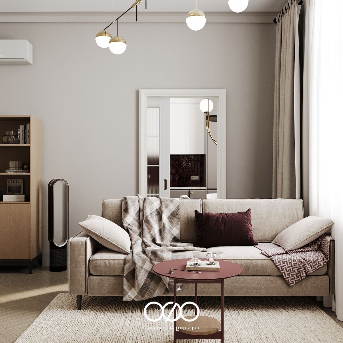 Дизайн современ&shy;ной гостиной 18 кв м