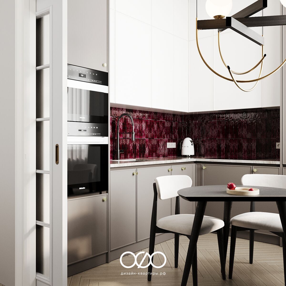 Дизайн современ&shy;ной кухни 9 кв м