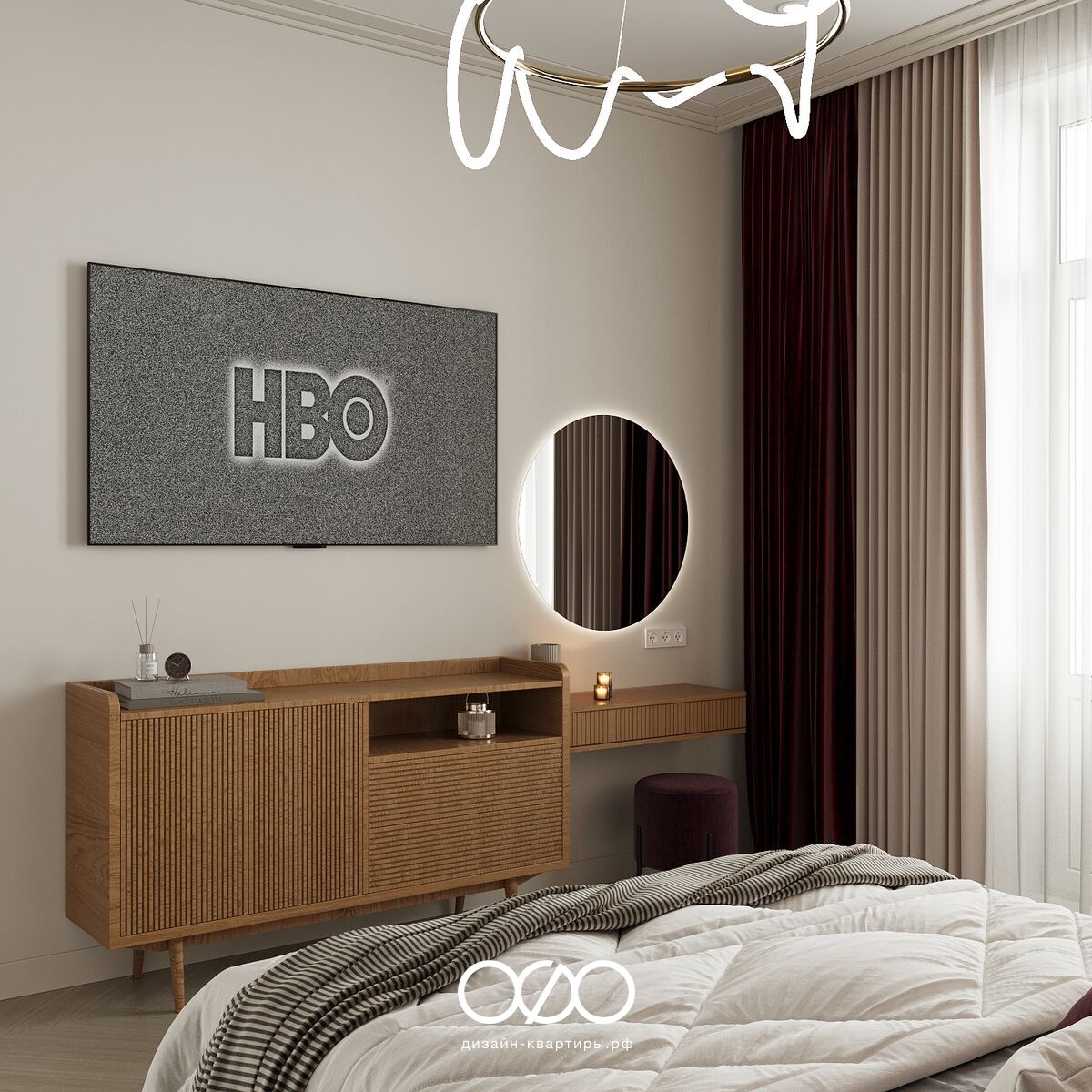 Современная спальня 12 кв м