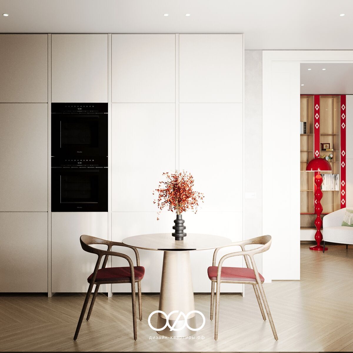 Дизайн прямой кухни