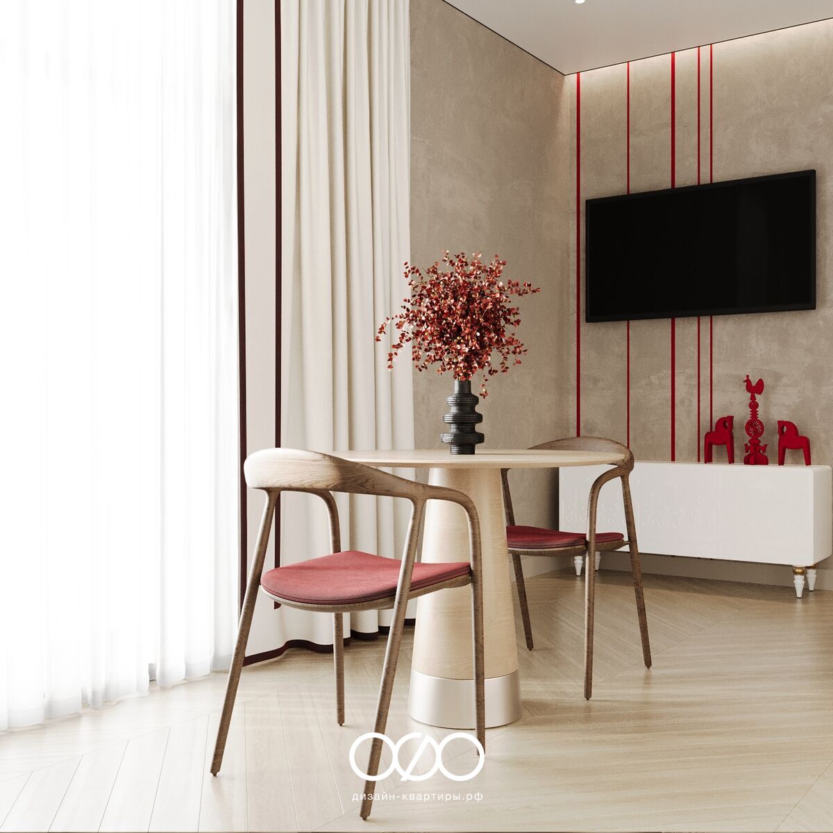 Авторский дизайн трёхкомнатной квартиры 78 м² в ЖК Liberty. Минимализм в сочетании с а-ля рус для молодой семьи. Уют и функциональность.