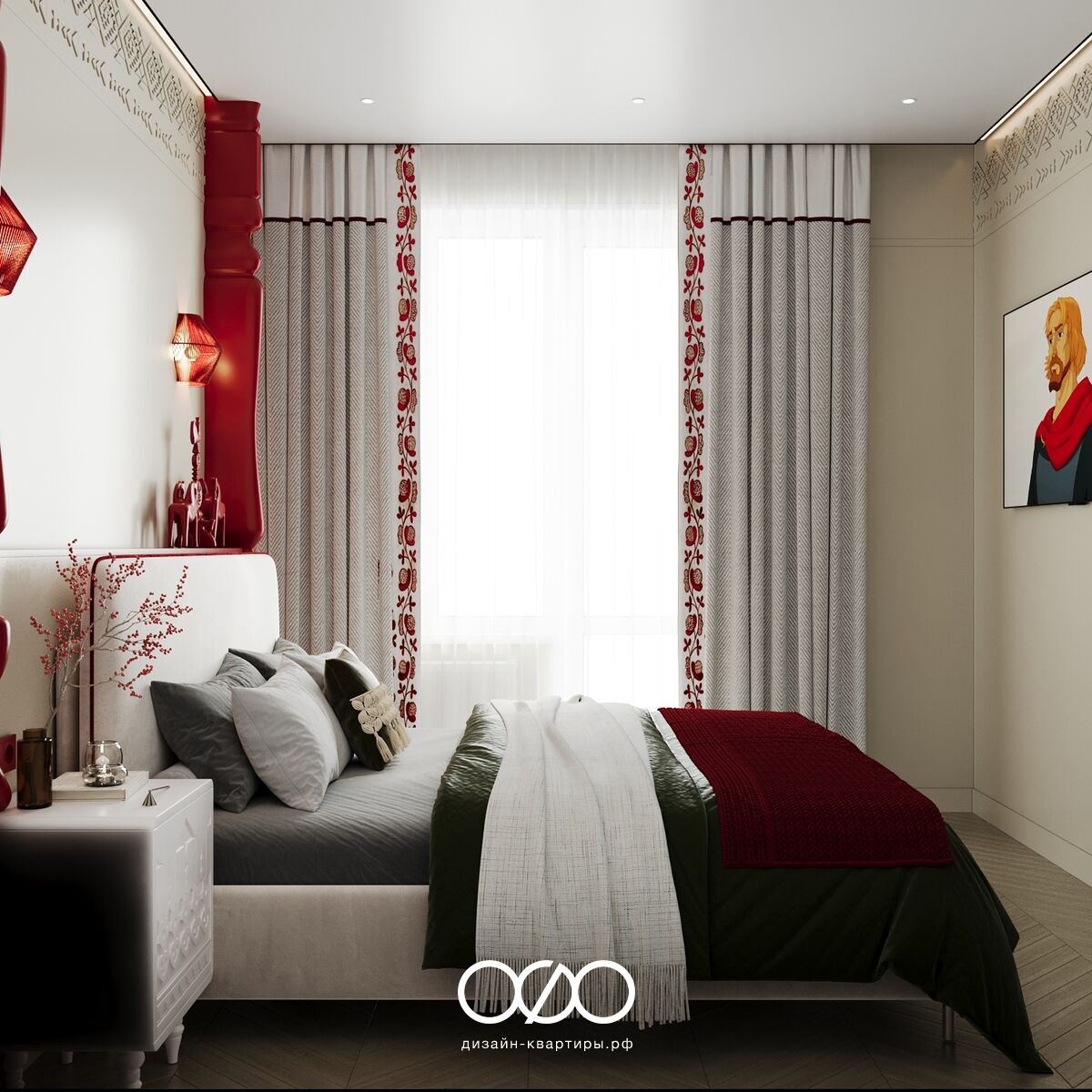 Современная спальня 12 кв м