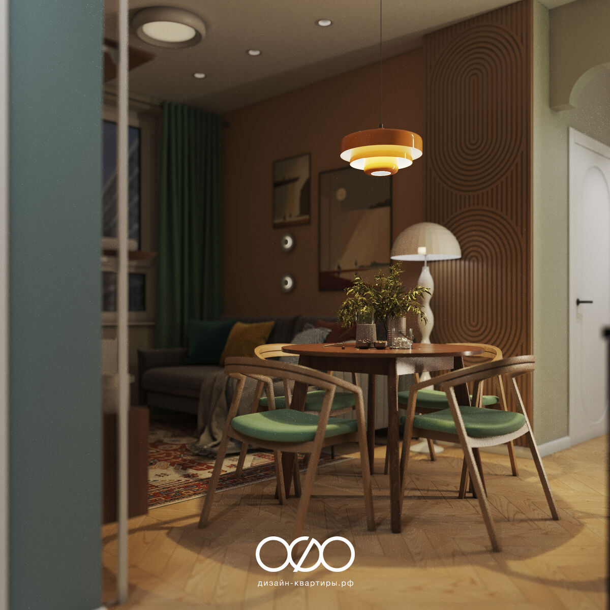 Дизайн квартиры 75 м² в Москве для семьи с ребёнком. Эклектика, яркость и комфорт под ключ. Интерьер, в который хочется возвращаться.