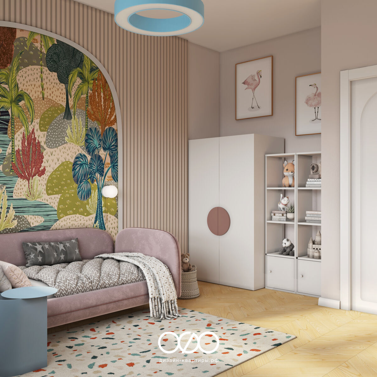 Дизайн квартиры 75 м² в Москве для семьи с ребёнком. Эклектика, яркость и комфорт под ключ. Интерьер, в который хочется возвращаться.