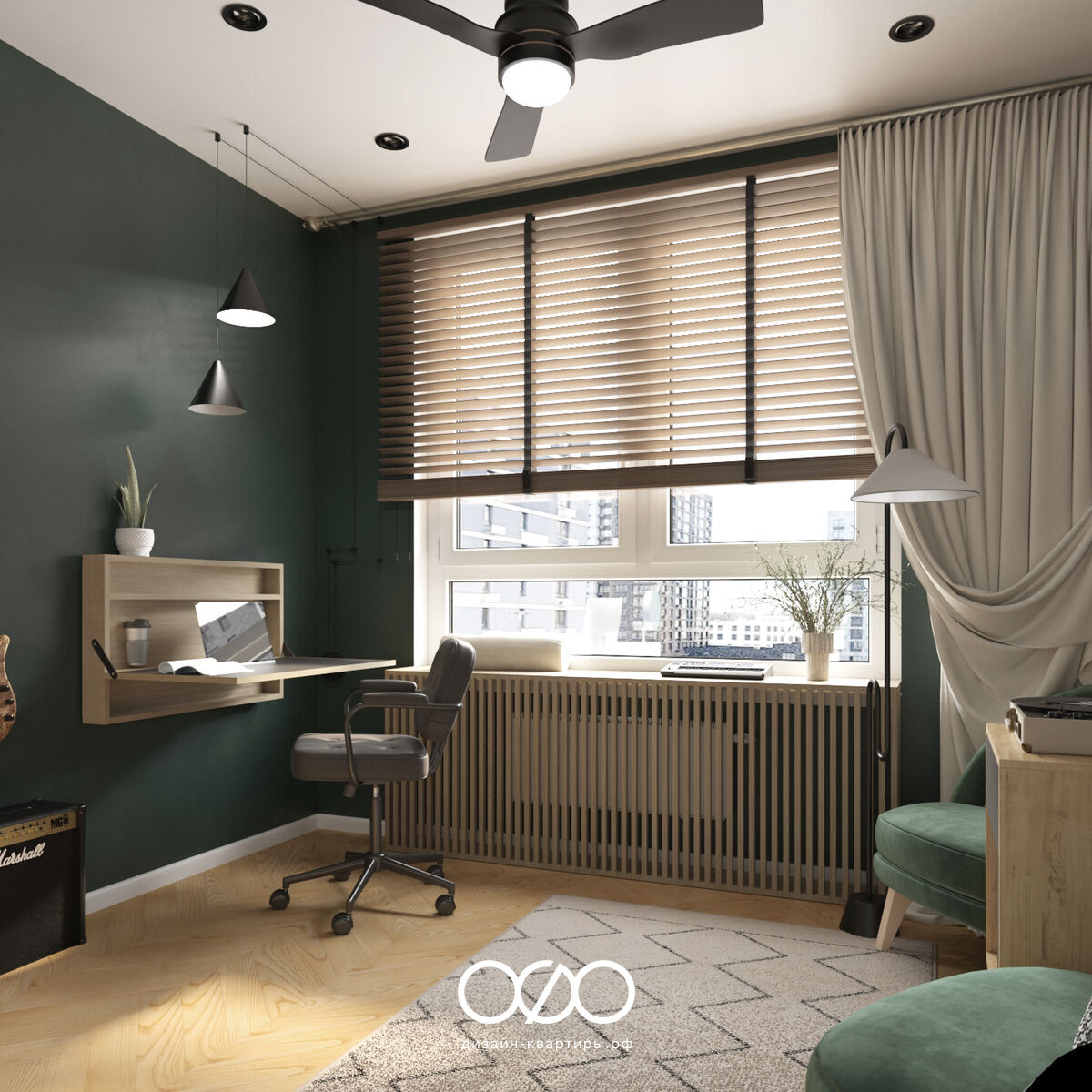 Дизайн квартиры 75 м² в Москве для семьи с ребёнком. Эклектика, яркость и комфорт под ключ. Интерьер, в который хочется возвращаться.