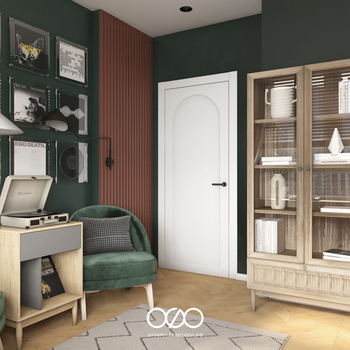 Дизайн квартиры 75 м² в Москве для семьи с ребёнком. Эклектика, яркость и комфорт под ключ. Интерьер, в который хочется возвращаться.