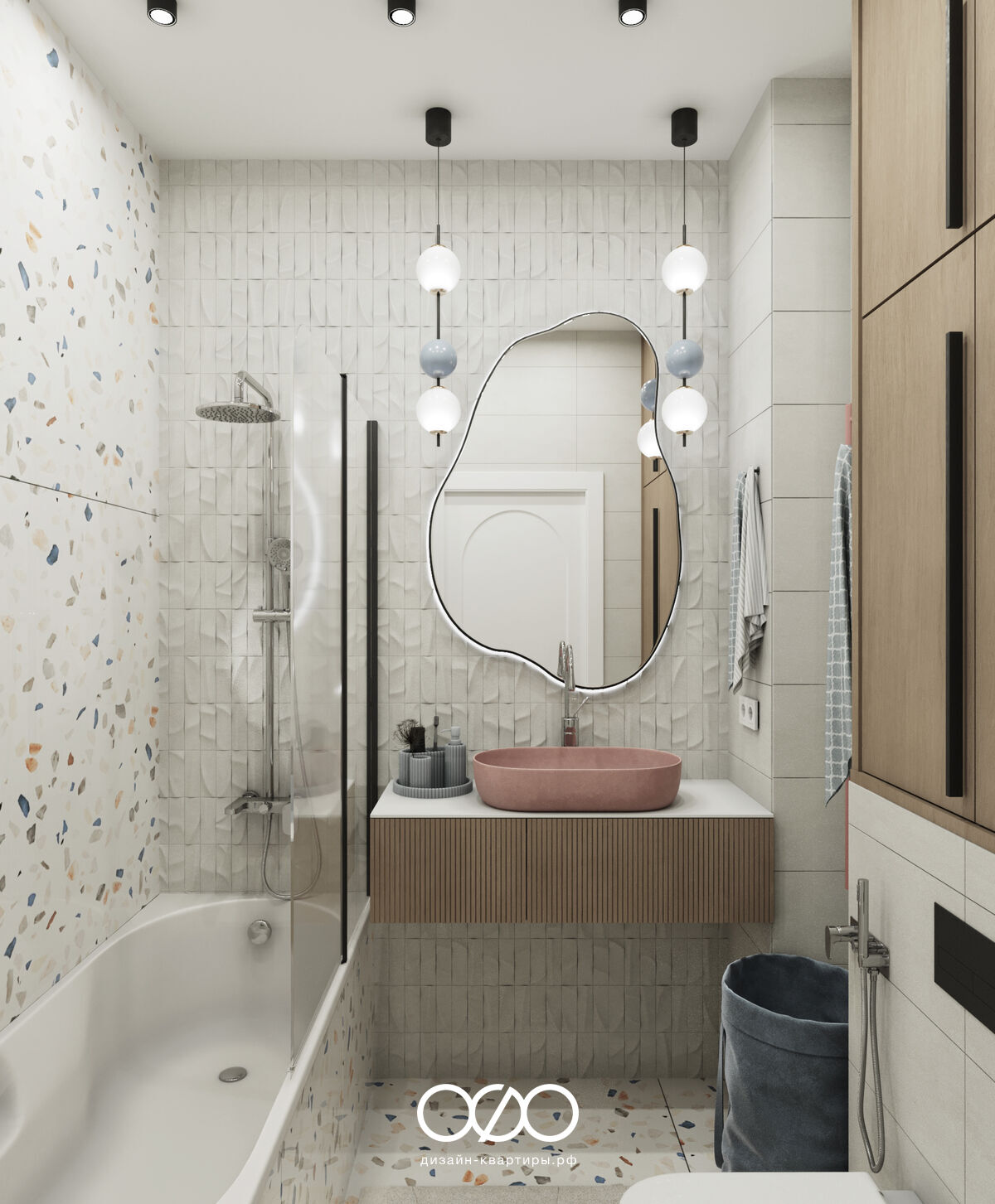 Дизайн квартиры 75 м² в Москве для семьи с ребёнком. Эклектика, яркость и комфорт под ключ. Интерьер, в который хочется возвращаться.