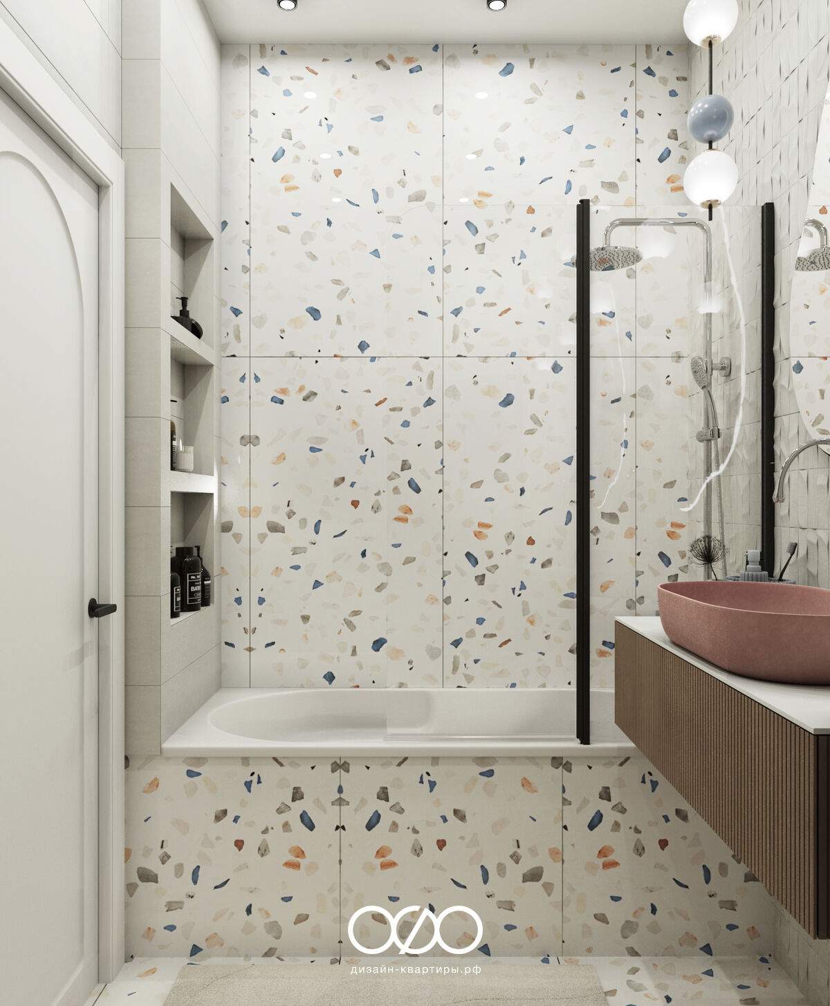 Дизайн квартиры 75 м² в Москве для семьи с ребёнком. Эклектика, яркость и комфорт под ключ. Интерьер, в который хочется возвращаться.