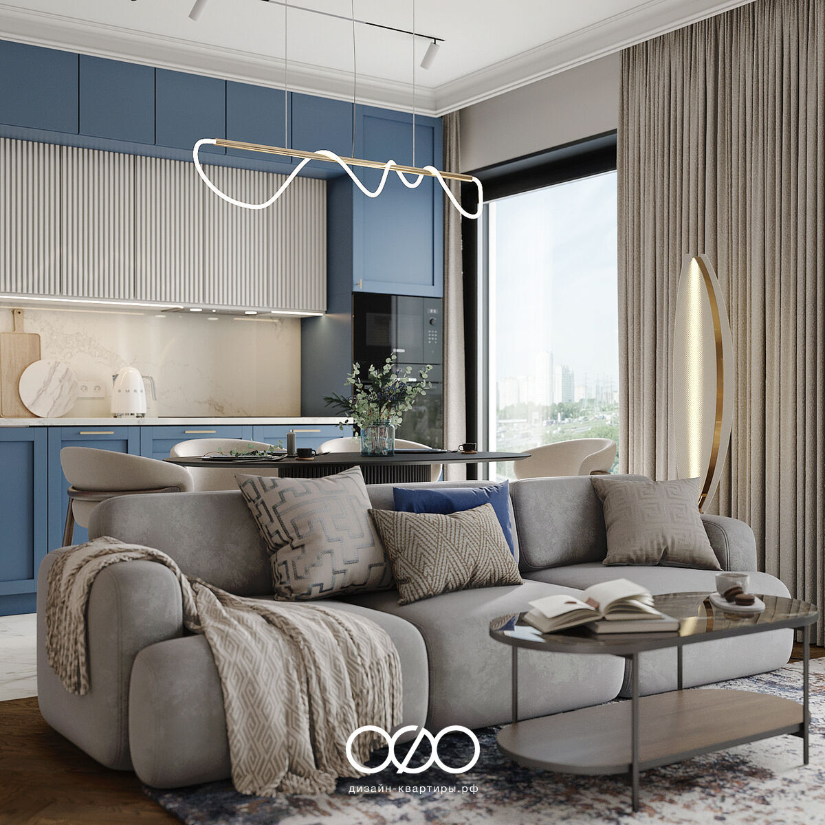 Дизайн двух&shy;комнатной квартиры 50 кв м