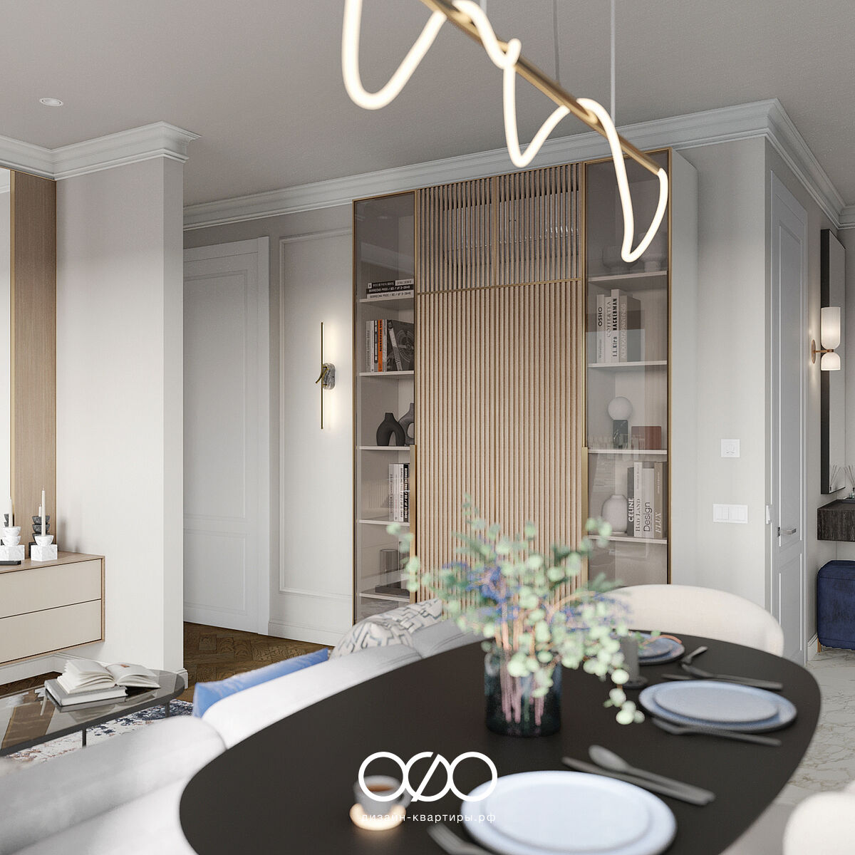 Дизайн современ&shy;ной гостиной 18 кв м