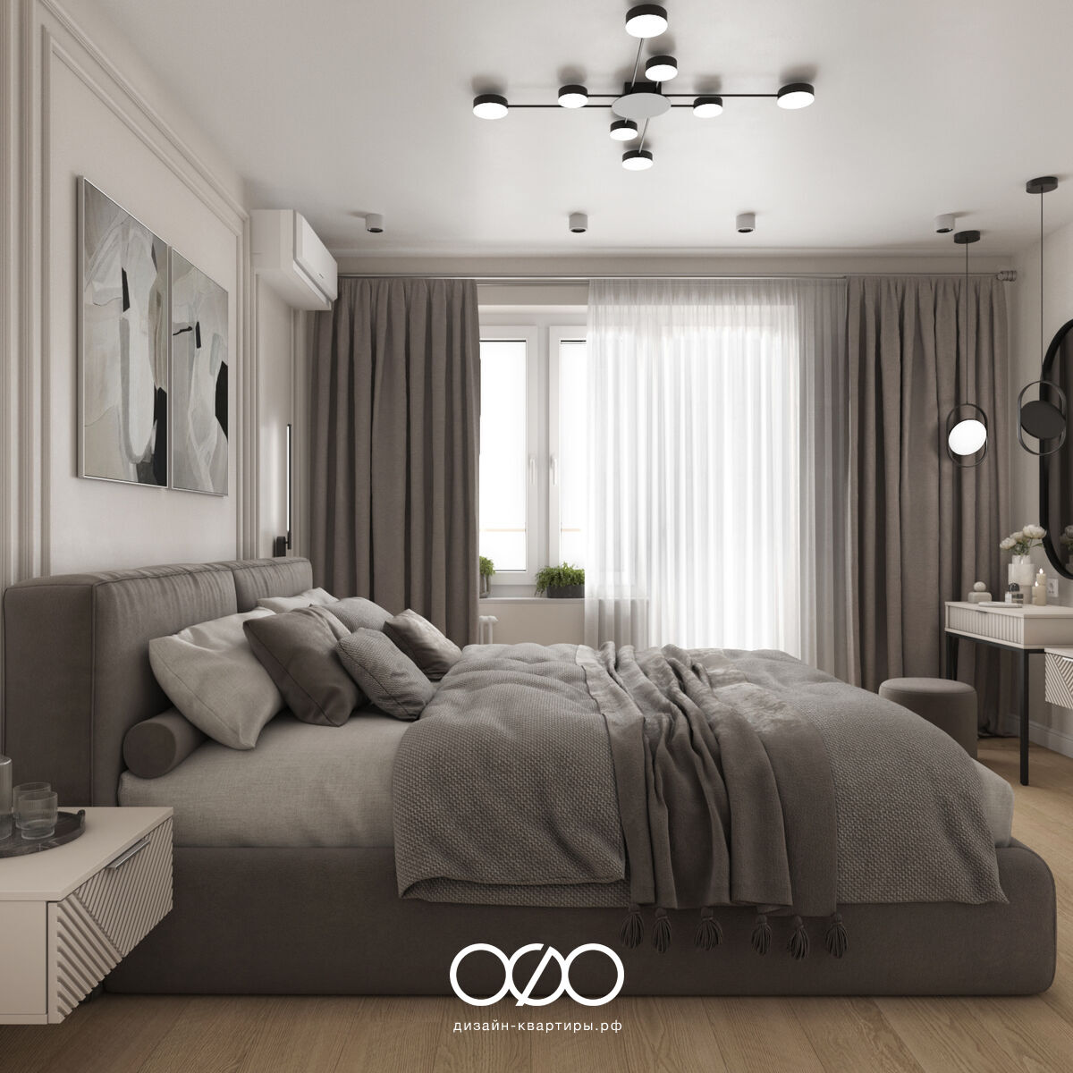 Современная спальня 12 кв м