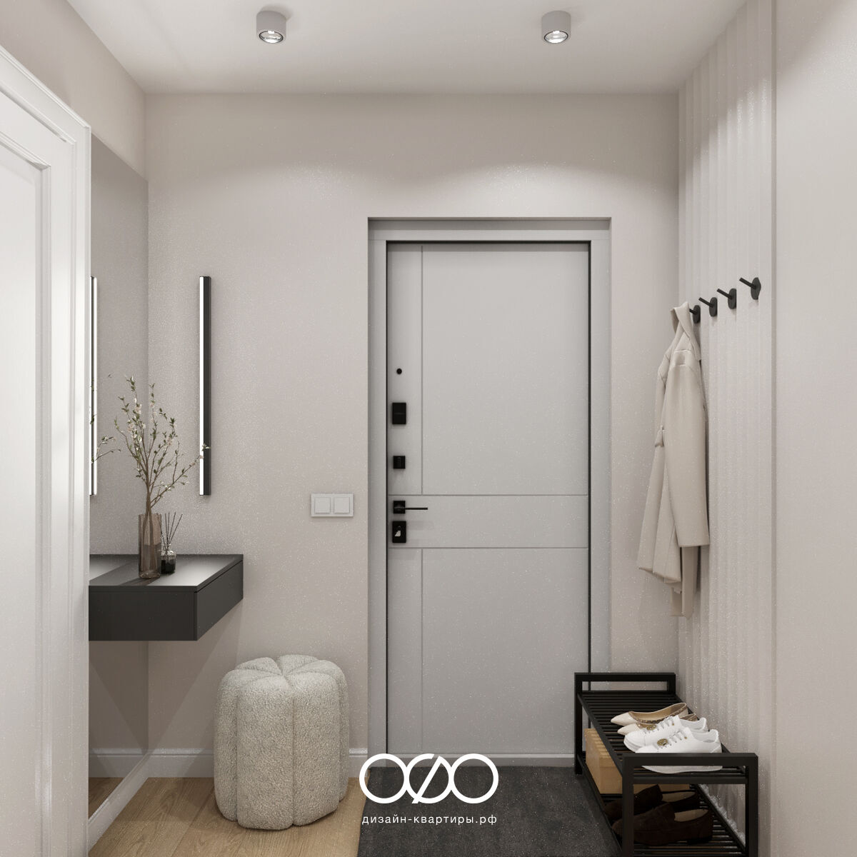 Светлый и уютный дизайн однокомнатной квартиры в Коньково для студентки. Современный стиль, удобные решения, отдельный кабинет и гардеробная.

