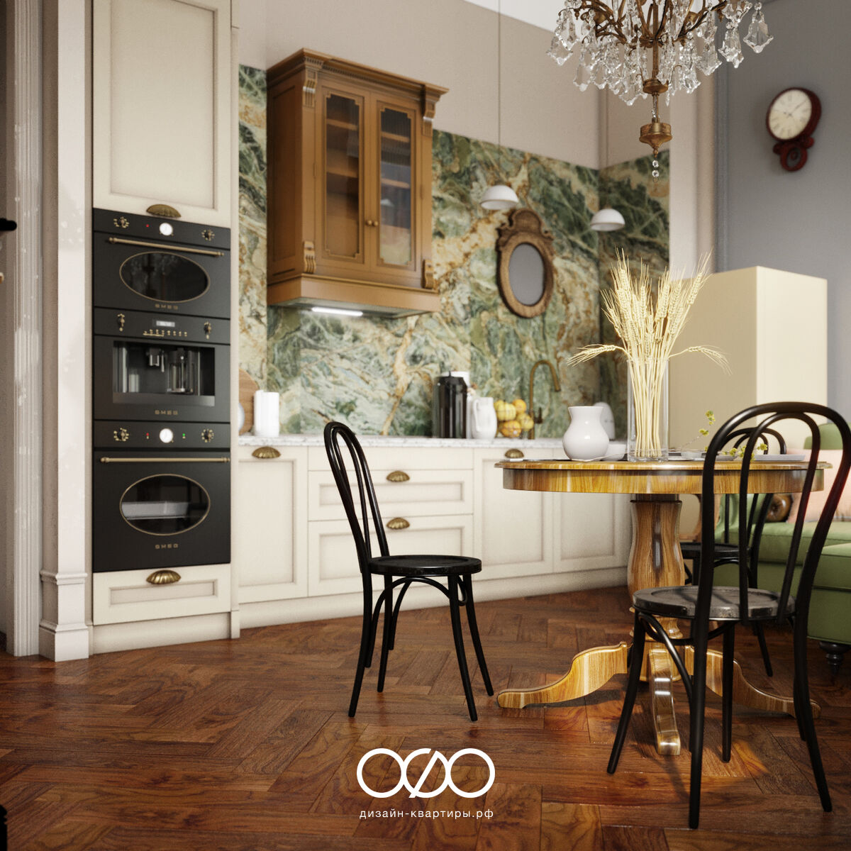 Дизайн прямой кухни