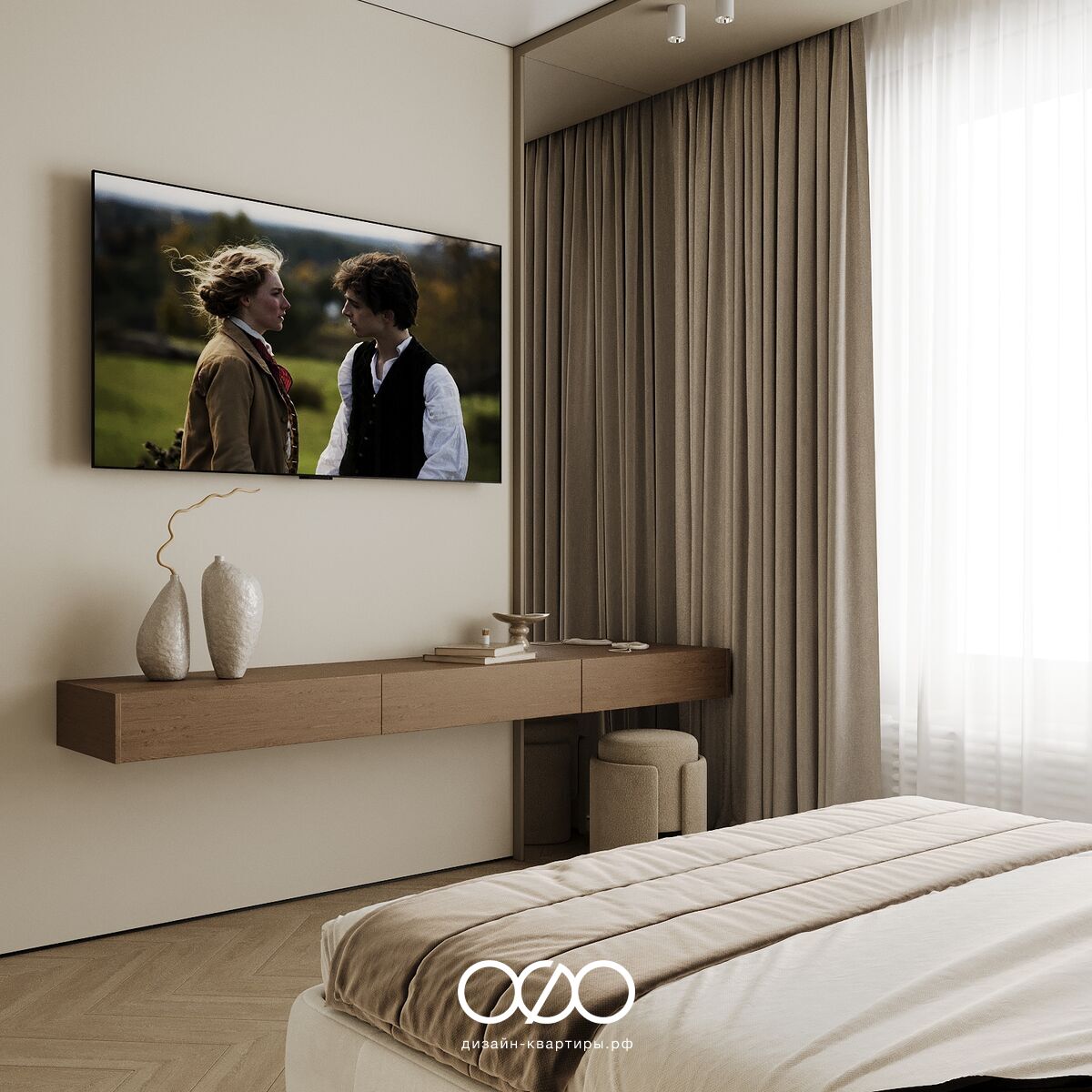 Современная спальня 12 кв м