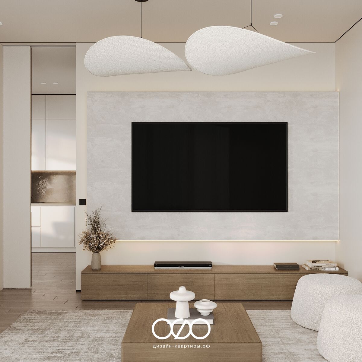 Дизайн современ&shy;ной гостиной 18 кв м