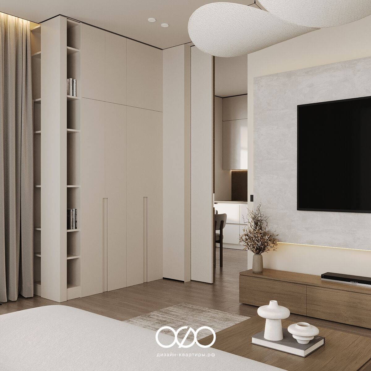 Дизайн современ&shy;ной гостиной 18 кв м