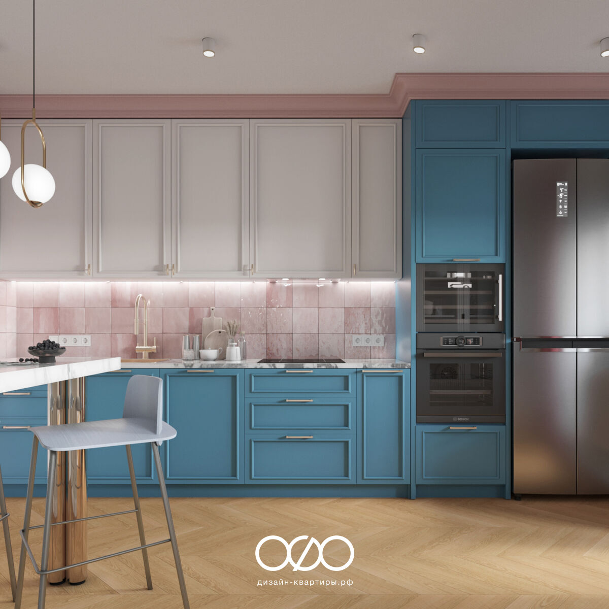 Кухня с барной стойкой