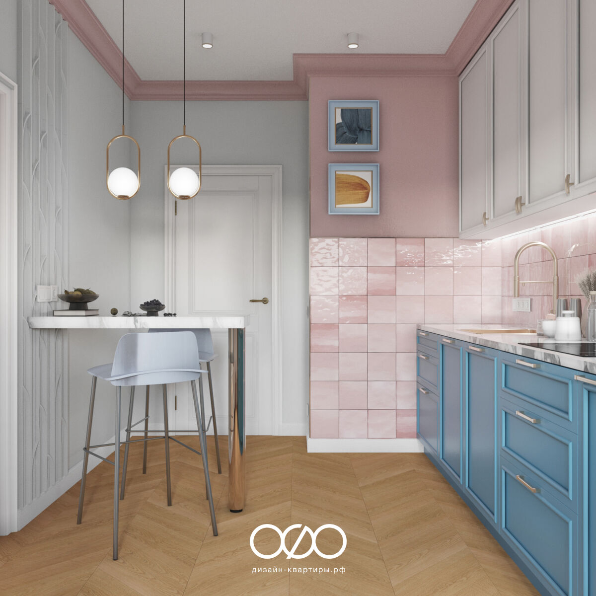 Кухня с барной стойкой