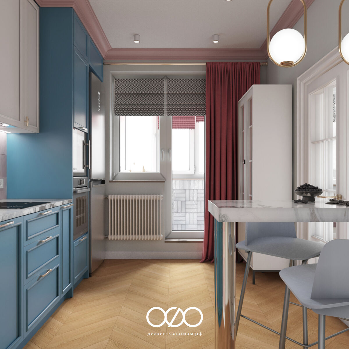 Кухня с барной стойкой