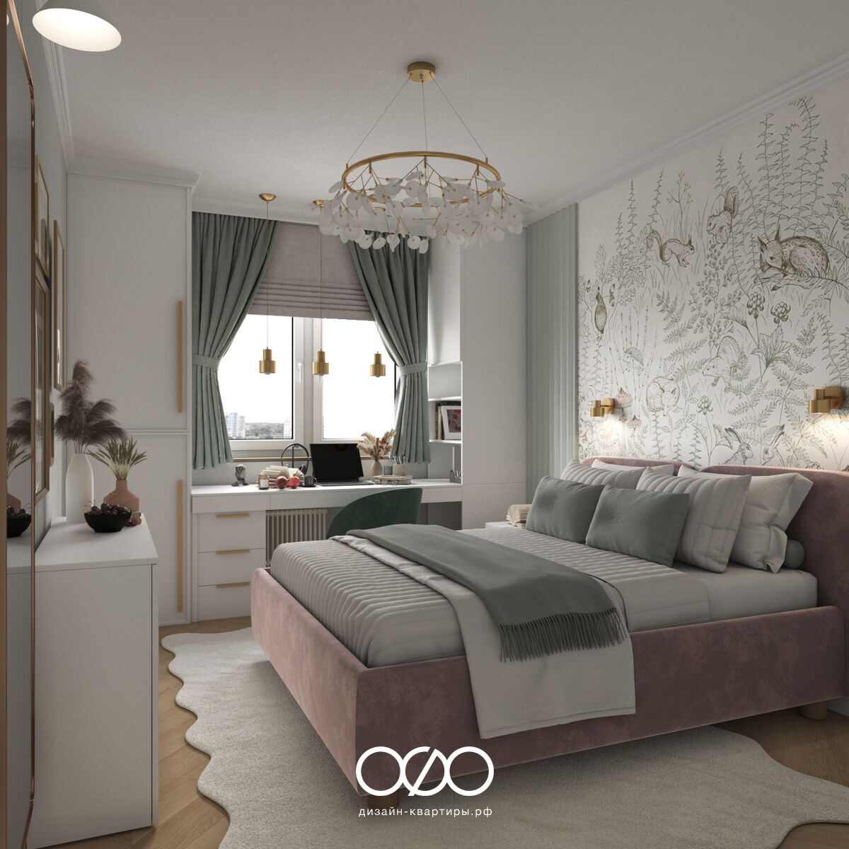 Интерьер 87 м² в Ступино — современный, тёплый и немного смелый. Проект для мамы и дочки, где каждая деталь продумана с любовью.