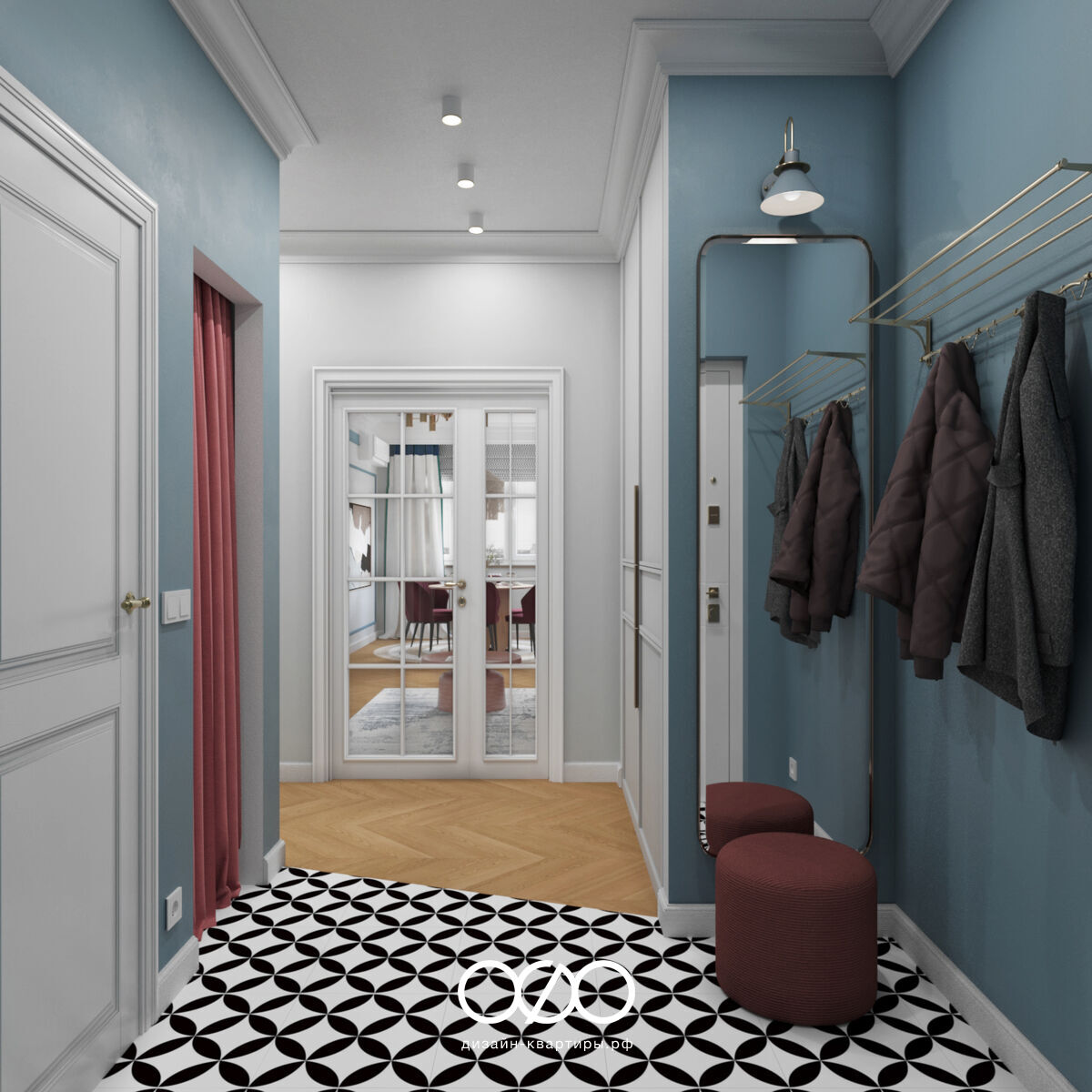 Интерьер 87 м² в Ступино — современный, тёплый и немного смелый. Проект для мамы и дочки, где каждая деталь продумана с любовью.