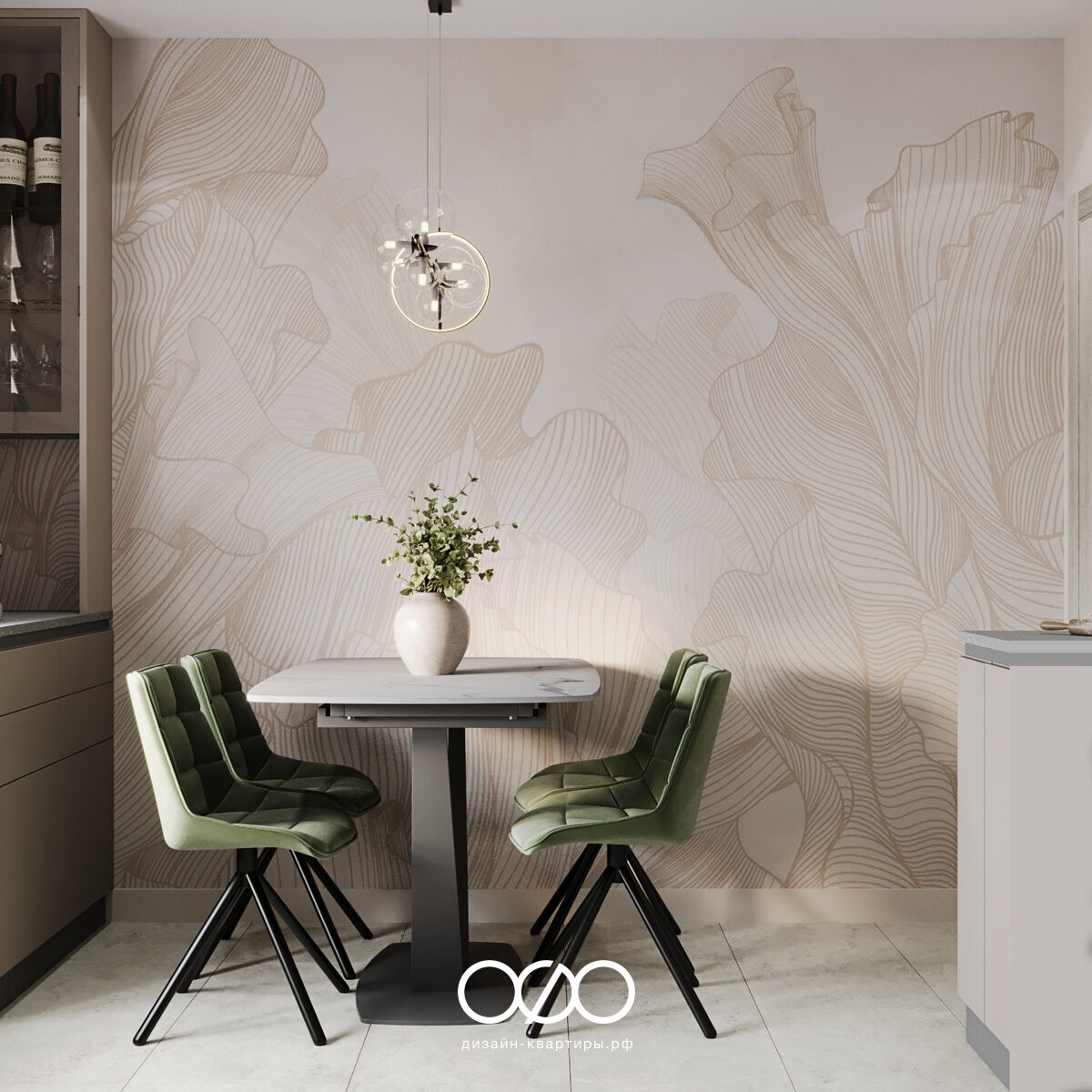 Дизайн современ&shy;ной кухни 9 кв м