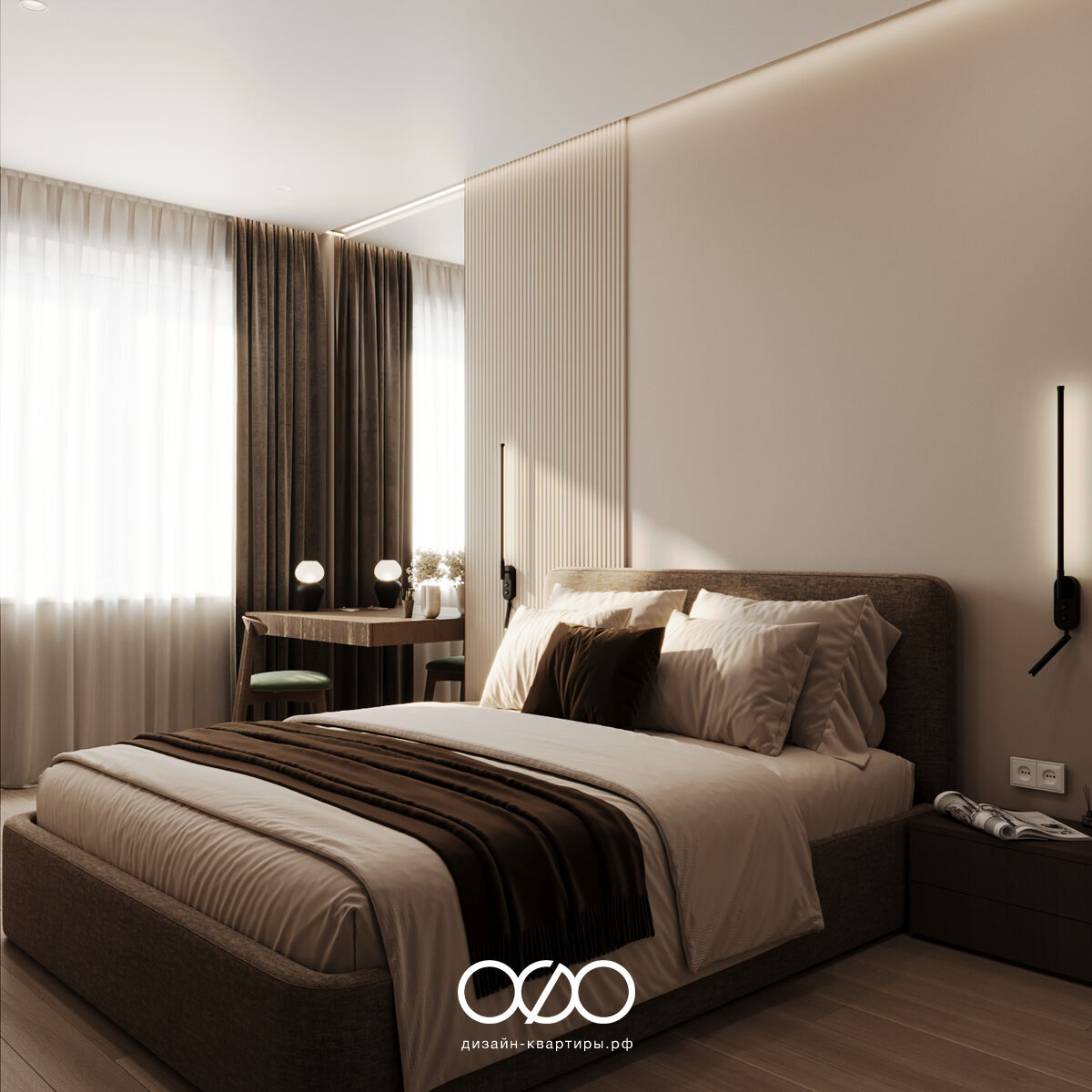 Современная спальня 12 кв м