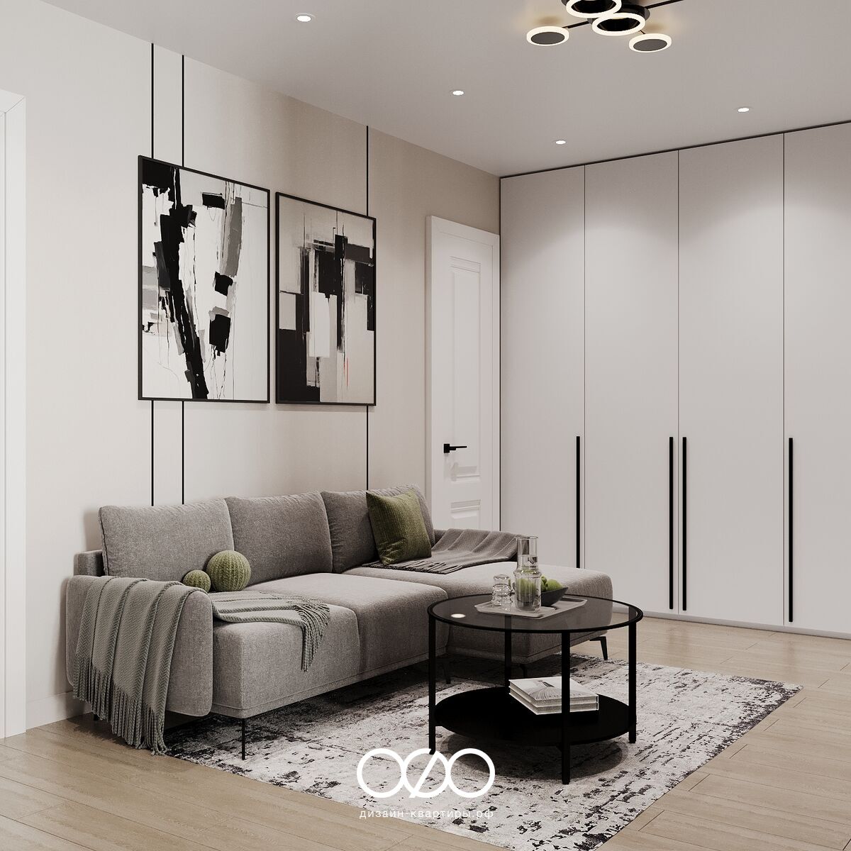 Дизайн современ&shy;ной гостиной 18 кв м