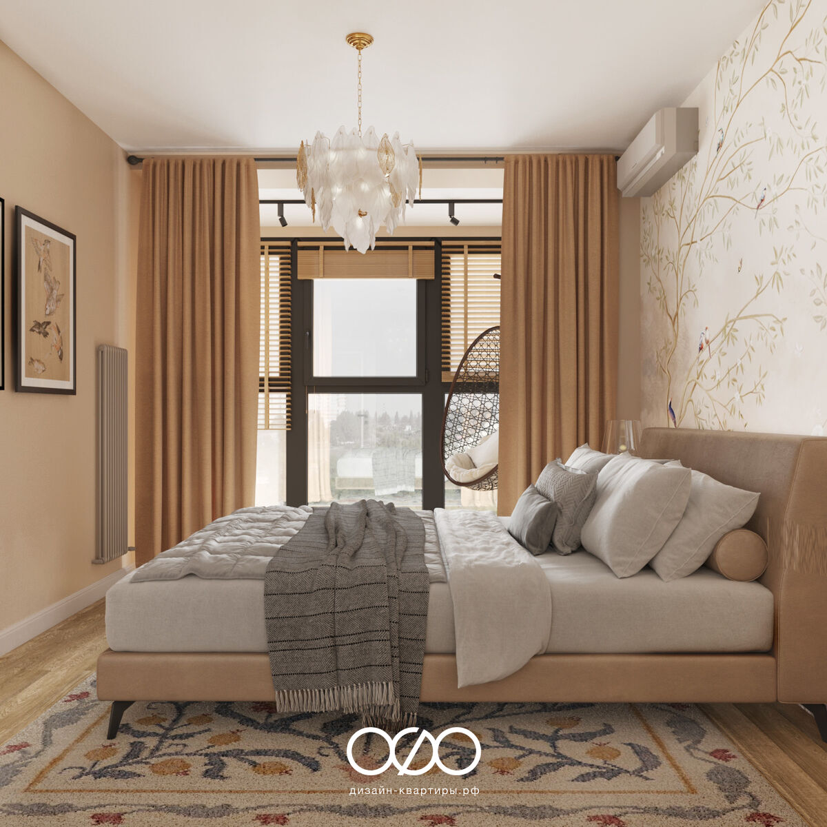 Современная спальня 12 кв м