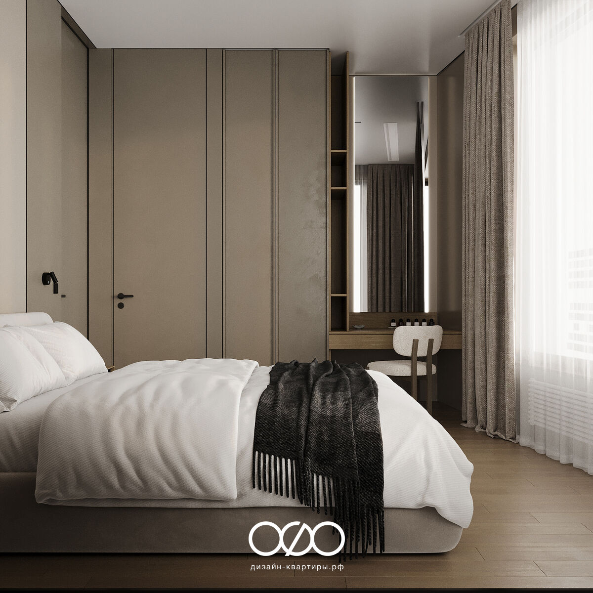 Современная спальня 12 кв м