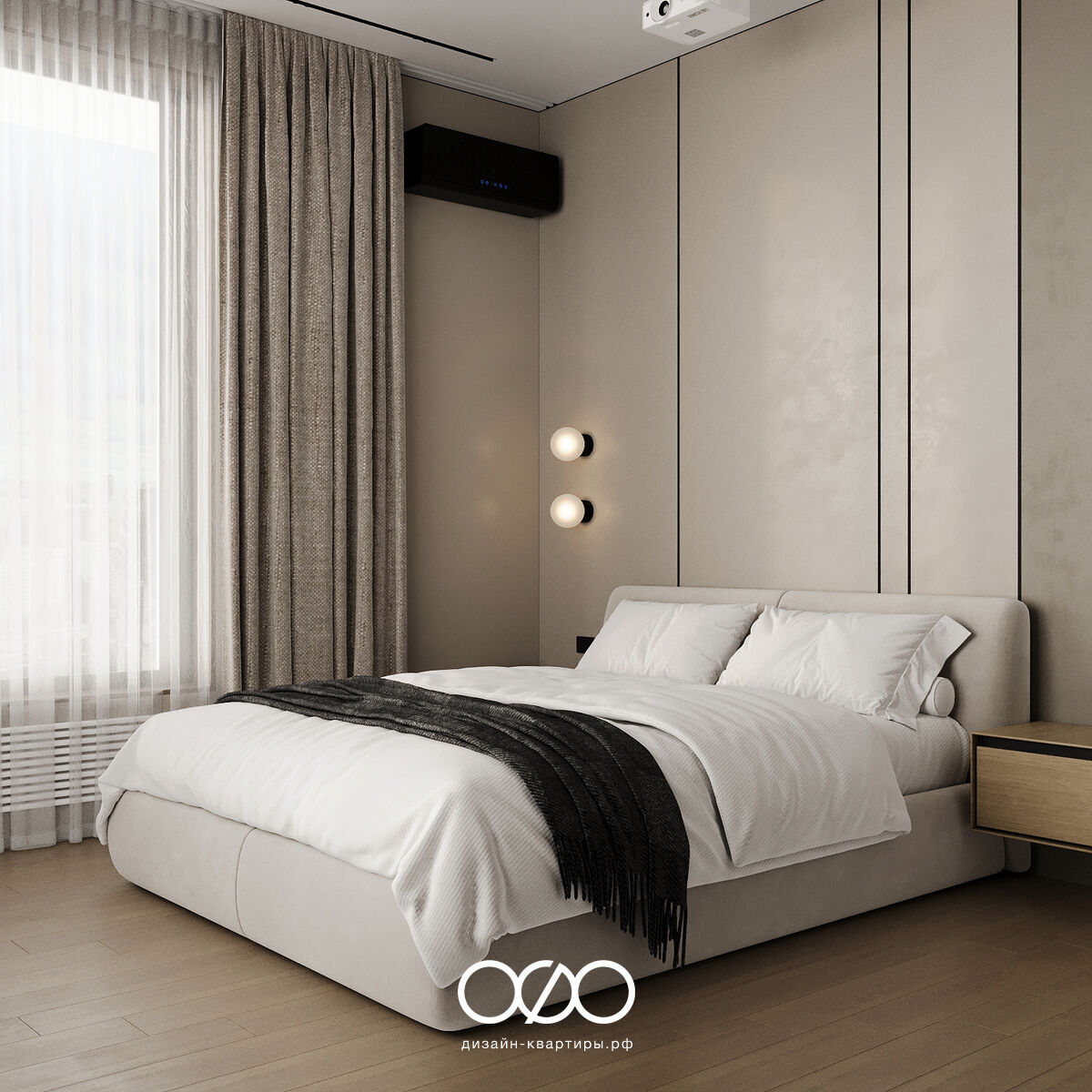 Современная спальня 12 кв м